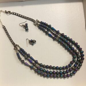 Elegant Multicolor Beaded Necklace and Earring Set